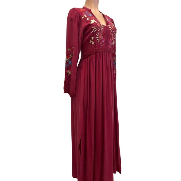 Johnny Was Mika Split Front Dress Rumba Red Small - Picture 3 of 9